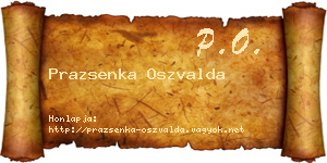 Prazsenka Oszvalda névjegykártya